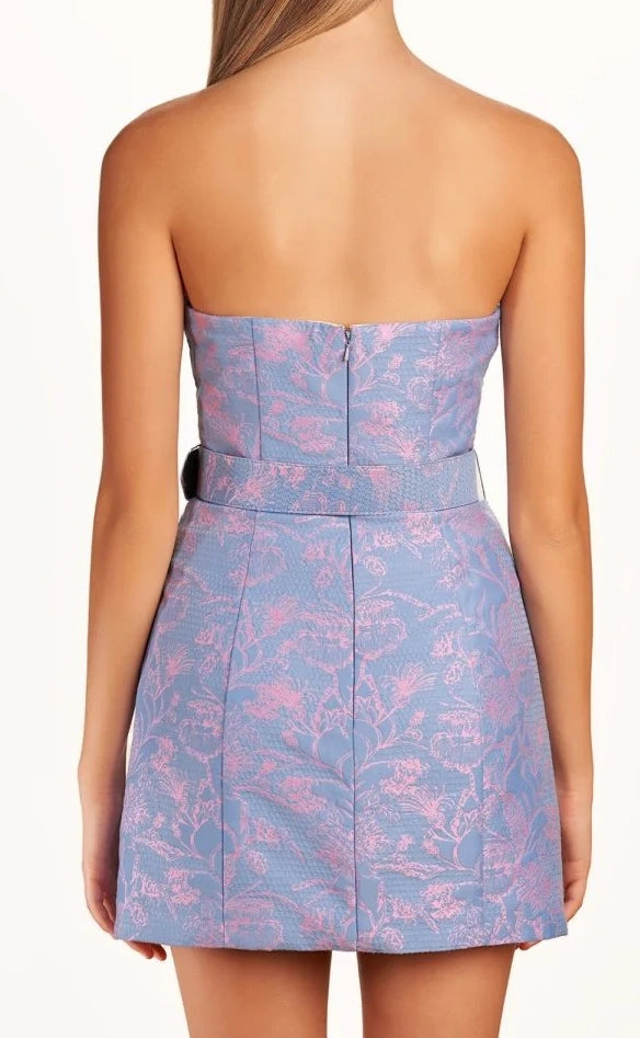 Strapless Floral Sheath Homecoming Dress Short Prom Party Dresses,LTP3967