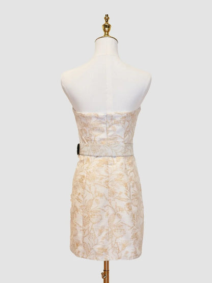 Strapless Floral Sheath Homecoming Dress Short Prom Party Dresses,LTP3967