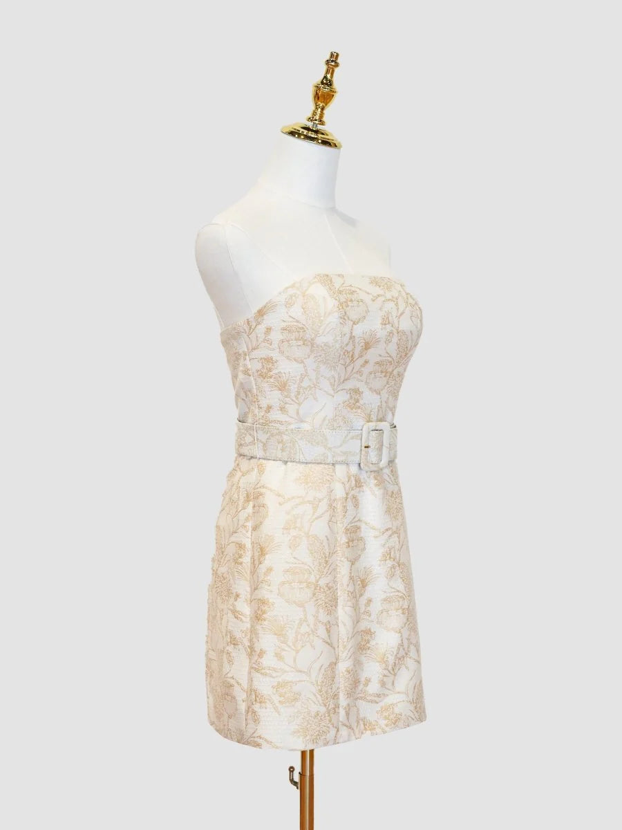 Strapless Floral Sheath Homecoming Dress Short Prom Party Dresses,LTP3967