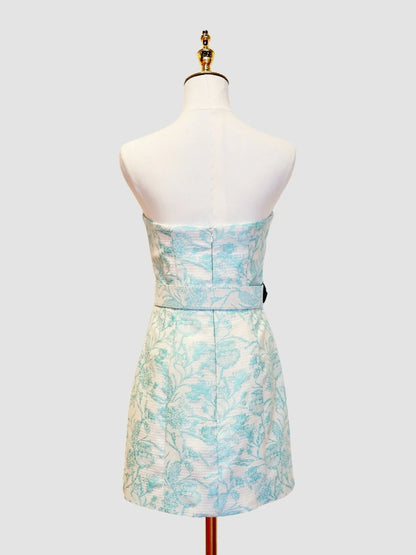 Strapless Floral Sheath Homecoming Dress Short Prom Party Dresses,LTP3967
