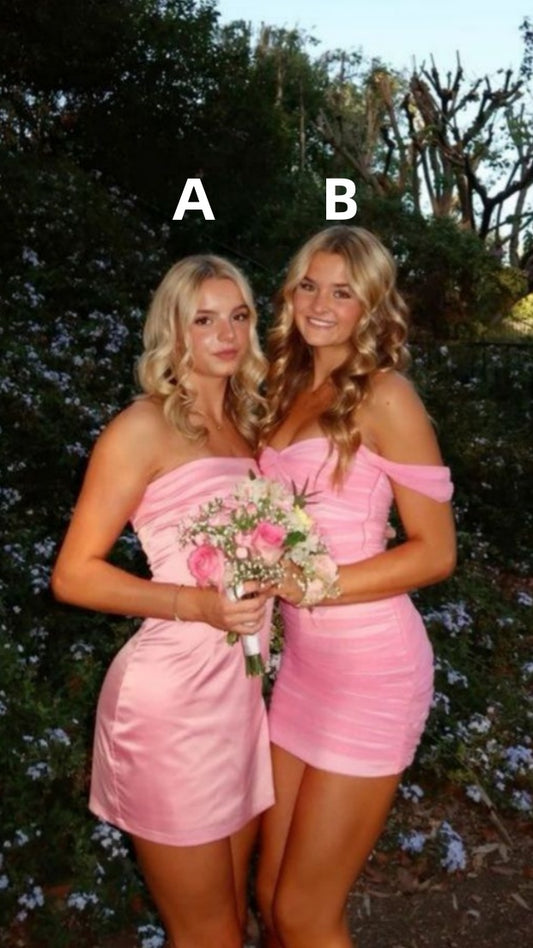 Cheap Homecoming Dresses Pink Mini Party Dress