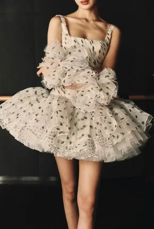 Chic Homecoming Dresses Dots Short Dance Party Dress,LTP3898