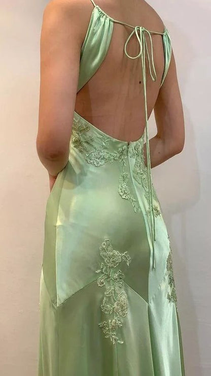 Chic Mermaid Spaghetti Straps Pink Satin Evening Dress Long Prom Dresses,LTP4431