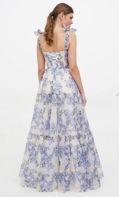 Classic Floral A-Line Evening Prom Dress