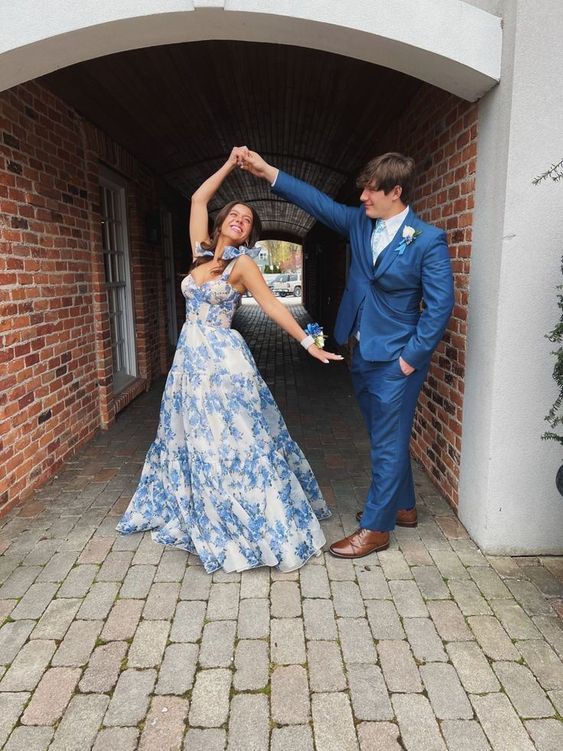 Classic Floral A-Line Evening Prom Dress Laylatailor Shop Classic Floral A-Line Evening Prom Dress Laylatailor Shop