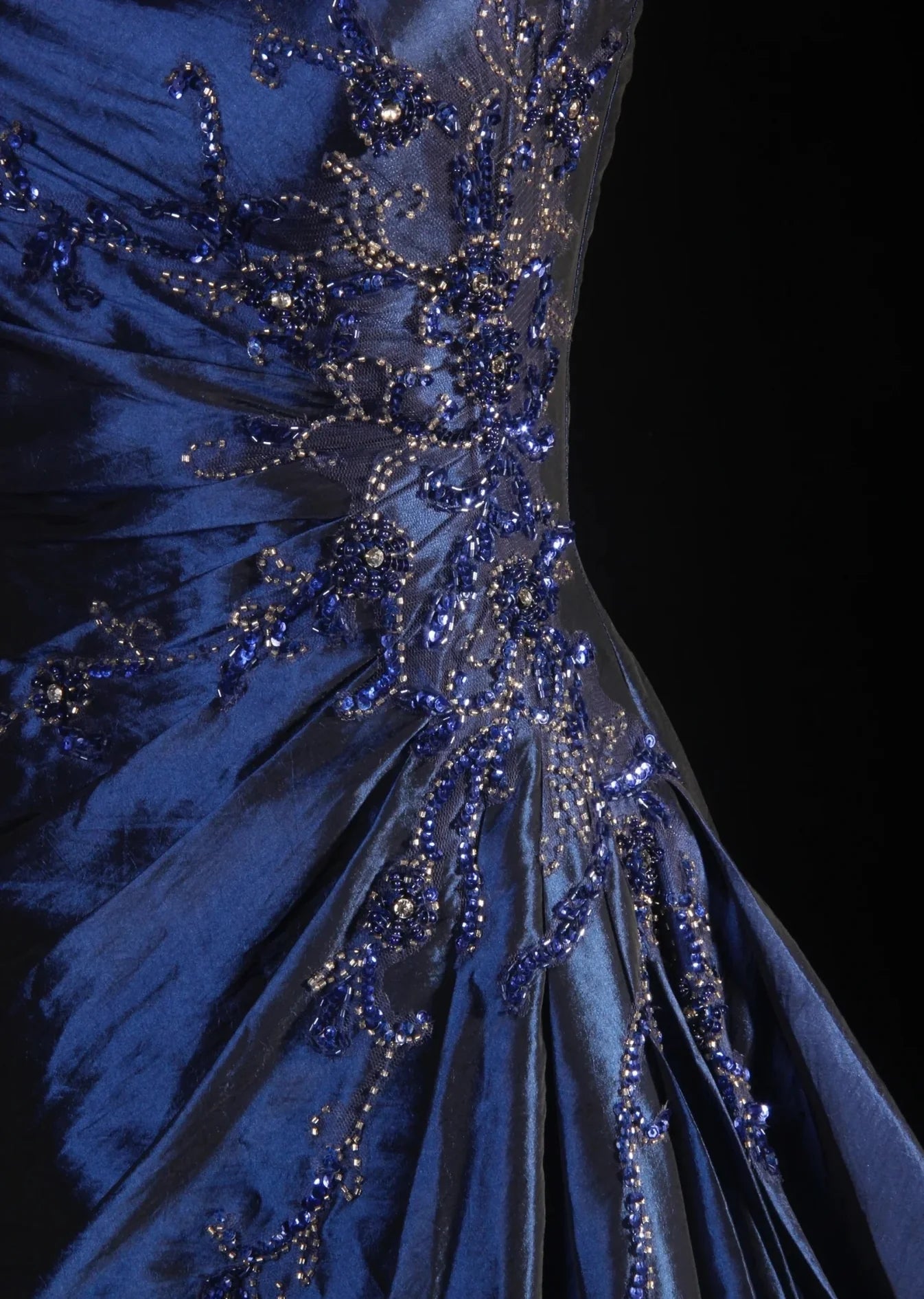 Classic Navy Blue Prom Dress, Vintage Long Party Dress, Beaded Luxury Derss,LTP3662