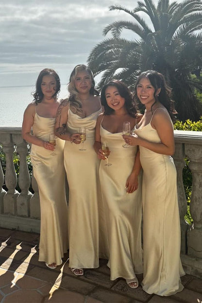 Comfortable Pastel Yellow Sheath Bridesmaid Dresses, LTP3245