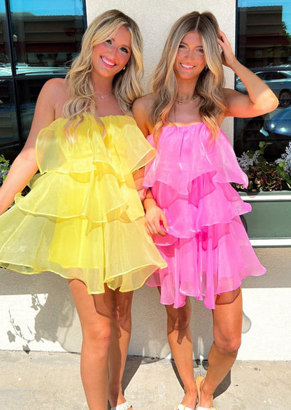 Cute Strapless Organza Homecoming Dresses, LTP3175