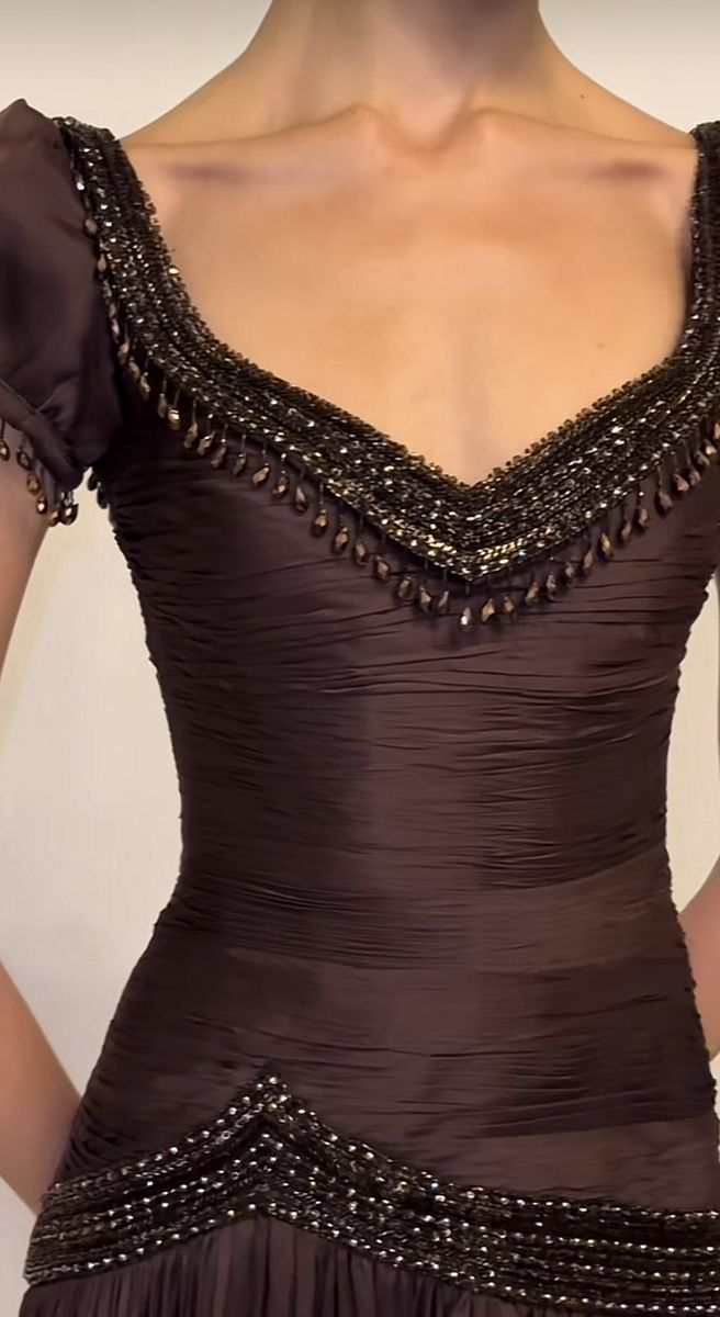 Elegant Brown Mermaid Chiffon Prom Dresses Beaded Evening Party Dress,LTP4201