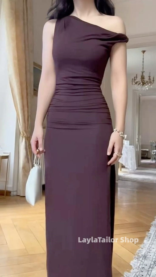 Elegant Off The One Shoulder Bodycon Slim Party Dress For Women,LTP4559