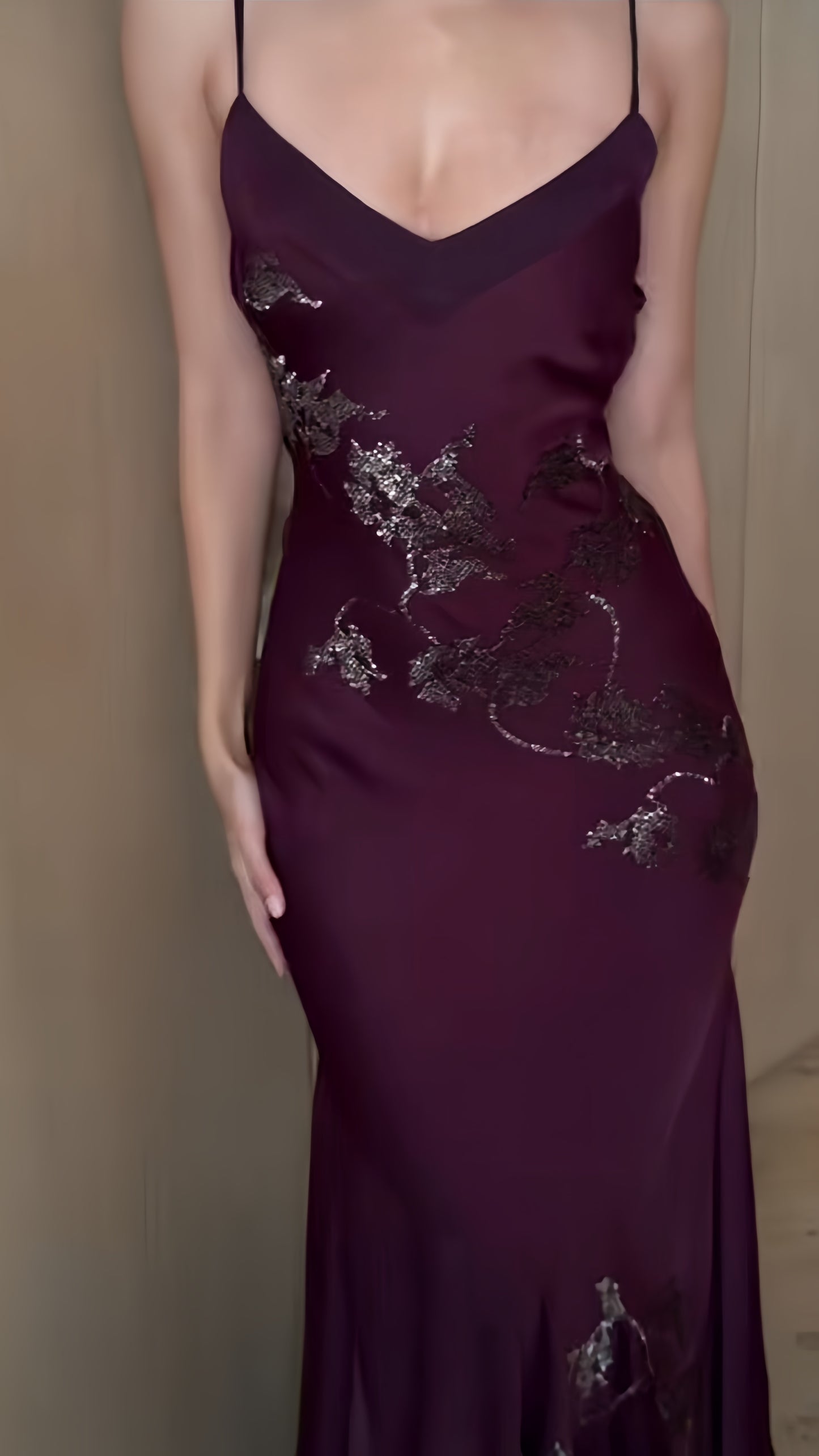 Elegant Purple Chiffon Sheath Long Evening Prom Dresses,LTP4047