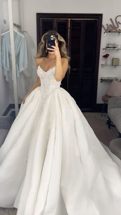 Elegant Lace Wedding Ball Gown Sweetheart Bridal Dress,LTP4013