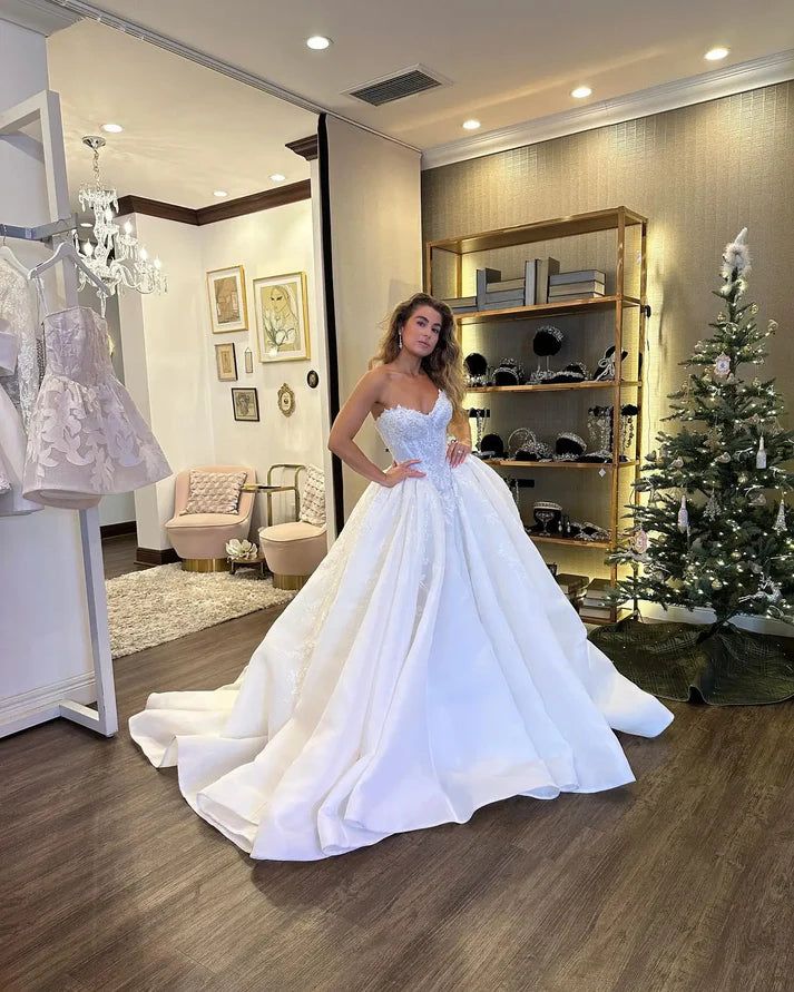 Elegant Lace Wedding Ball Gown Sweetheart Bridal Dress,LTP4013