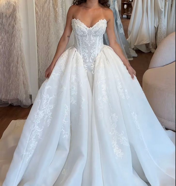 Elegant Lace Wedding Ball Gown Sweetheart Bridal Dress,LTP4013