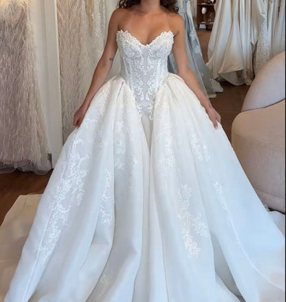 Elegant Lace Wedding Ball Gown Sweetheart Bridal Dress,LTP4013