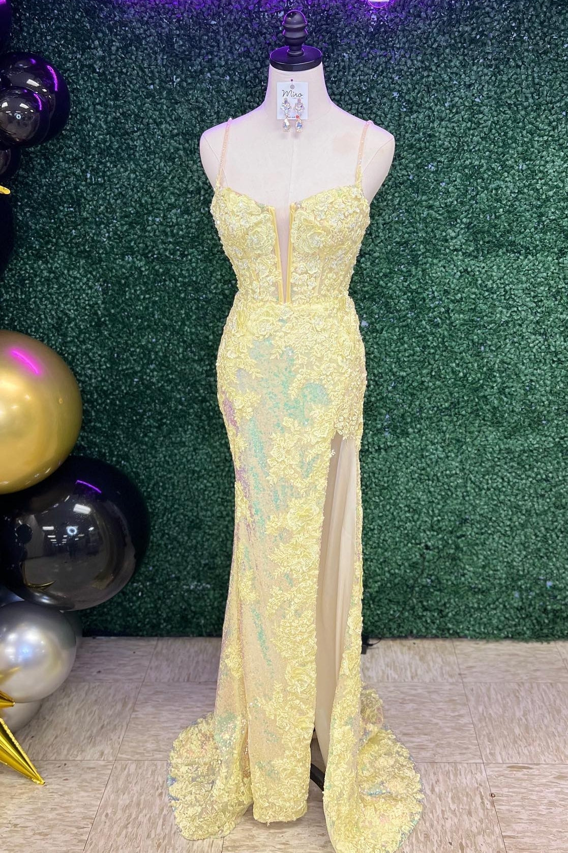 Elegant Pink Lace Mermaid Slit Long Prom Dress