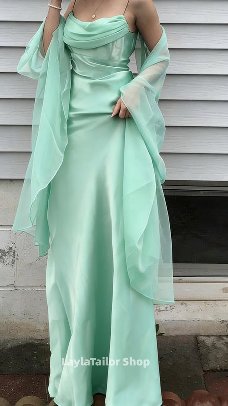 Elegant Sheath Chiffon Satin Long Prom Dresses,LTP4491