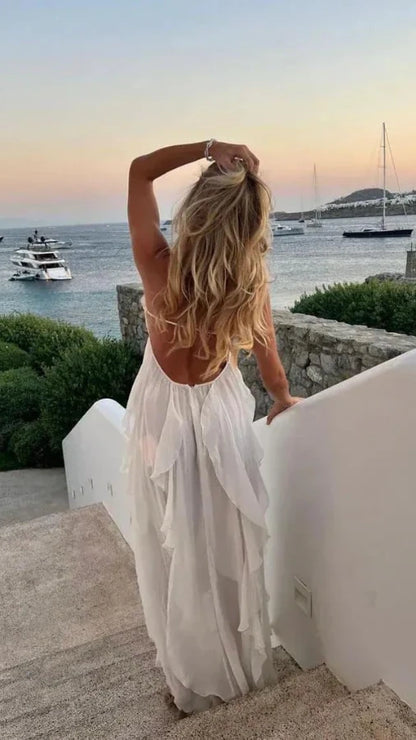 Elegant White Chiffon Party Dress Ruffle Women Prom Dresses,LTP4172