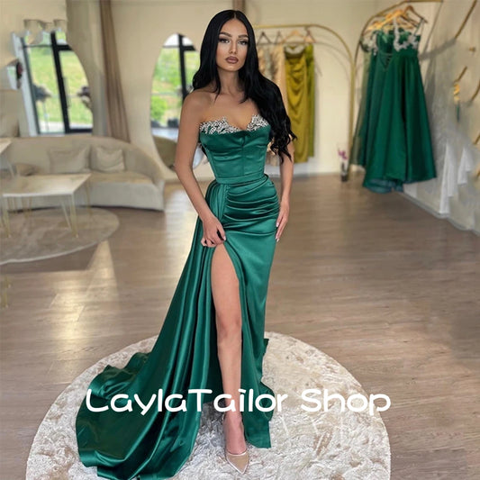 Long Green Sweetheart Prom Dresses Celebrate Party Dress