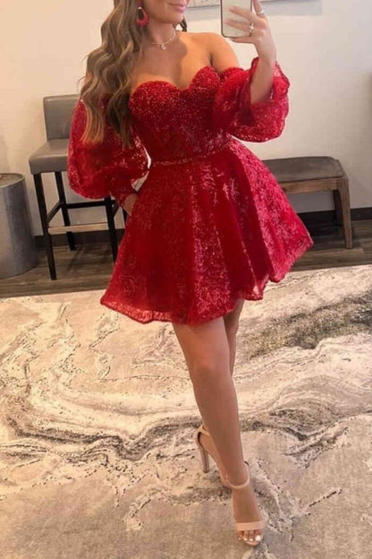 A-Line Sweetheart Homecoming Dress
