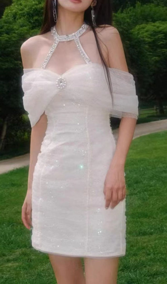 Fairy White Pleated Homecoming Dresses Mini Party Gown, LTP3134