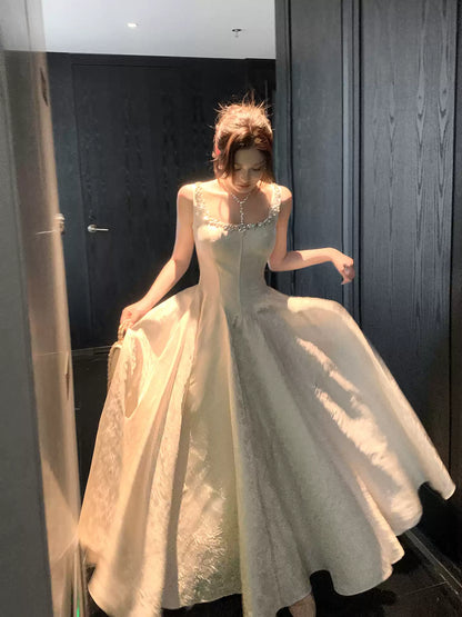 Fancy Ivory Beaded Floral Prom Dresses A-line Senior Party Dress,LTP4381