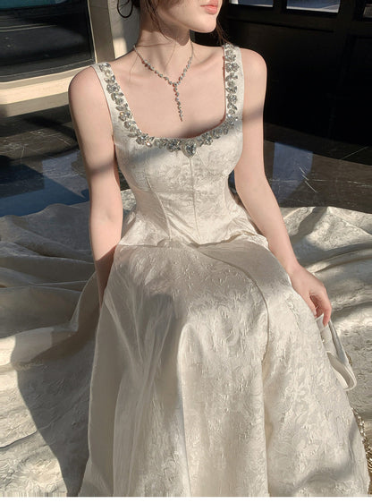 Fancy Ivory Beaded Floral Prom Dresses A-line Senior Party Dress,LTP4381