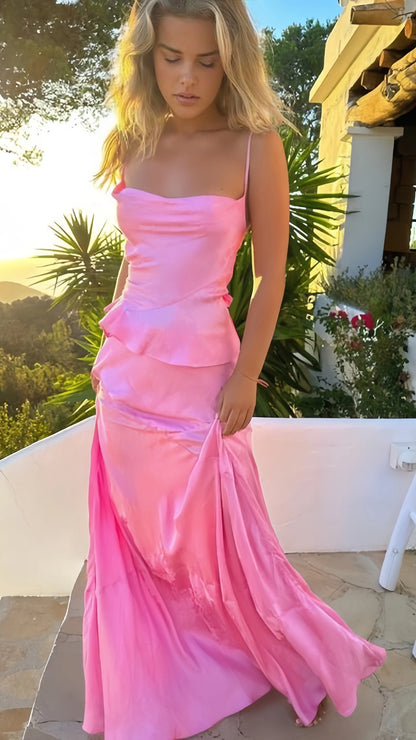 Fashion Pink Sheath Long Prom Dresses, Floral Printed Birthday Party Dress, Holiday Dresses,LTP4040