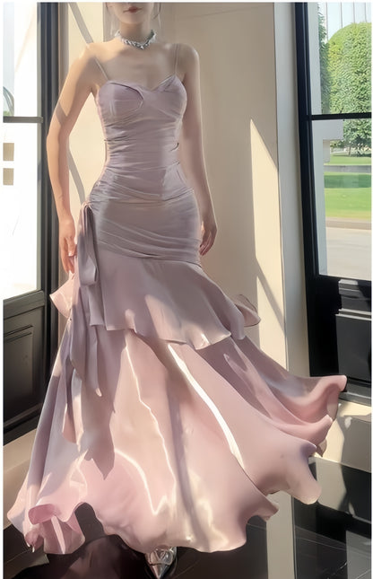 Fashion Burgundy Ruffle Long Prom Dresses Spaghetti Straps Dance Dress,LTP3982