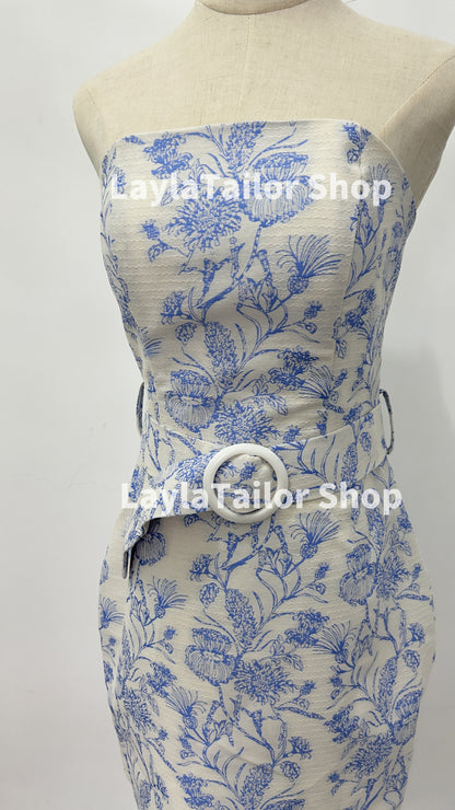 Bravo Floral Print Homecoming Dresses Strapless Mini Party Gown, LTP3013