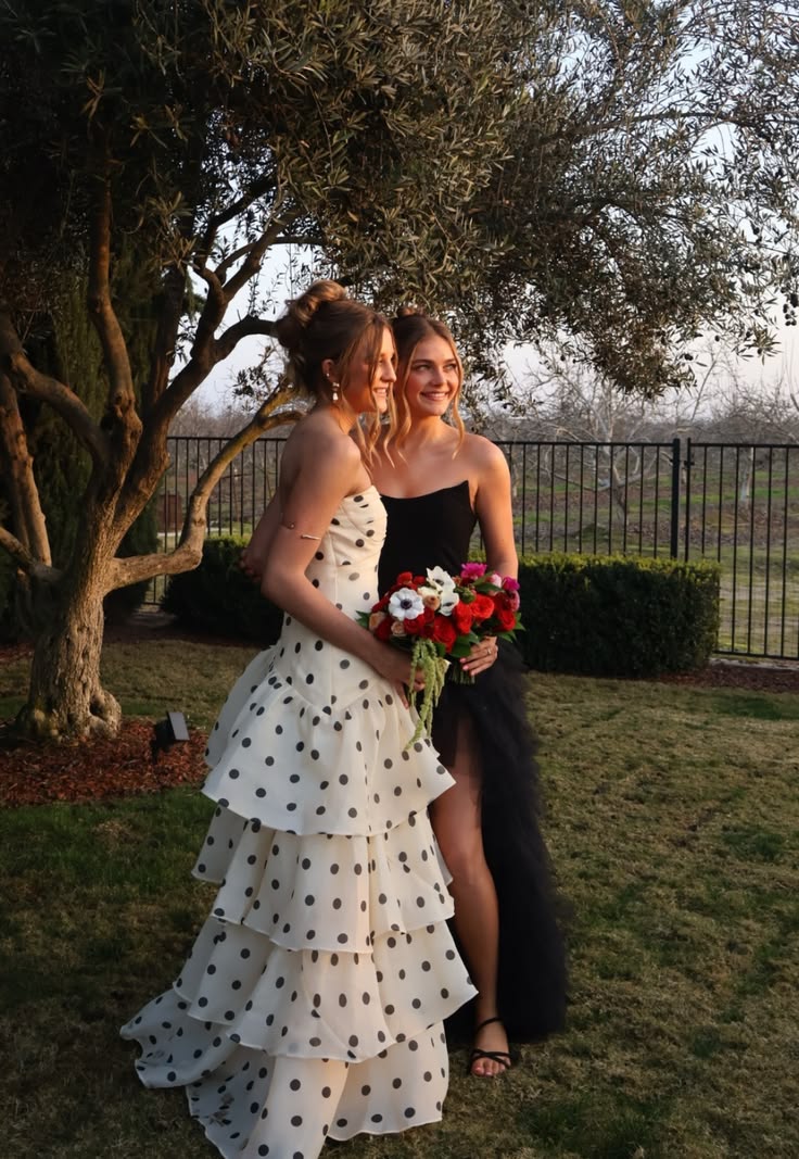 White Black Dots Prom Dress | Sweetheart Ruffle Chiffon Gown Laylatailor Shop White Black Dots Prom Dress | Sweetheart Ruffle Chiffon Gown Laylatailor Shop