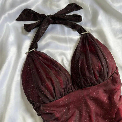 Glitter Black Red Chiffon Prom Dresses Senior Evening Party Dress,LTP4135