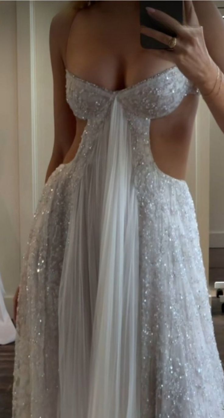 Glitter Spaghetti Straps Wedding Dress Sexy Bridal Dresses,LTP4190