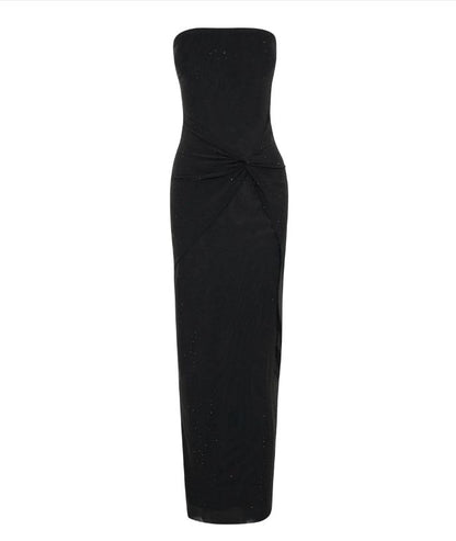 Glitter Black Sheath Prom Dress, Sexy See Through Party Dress, LTP3492