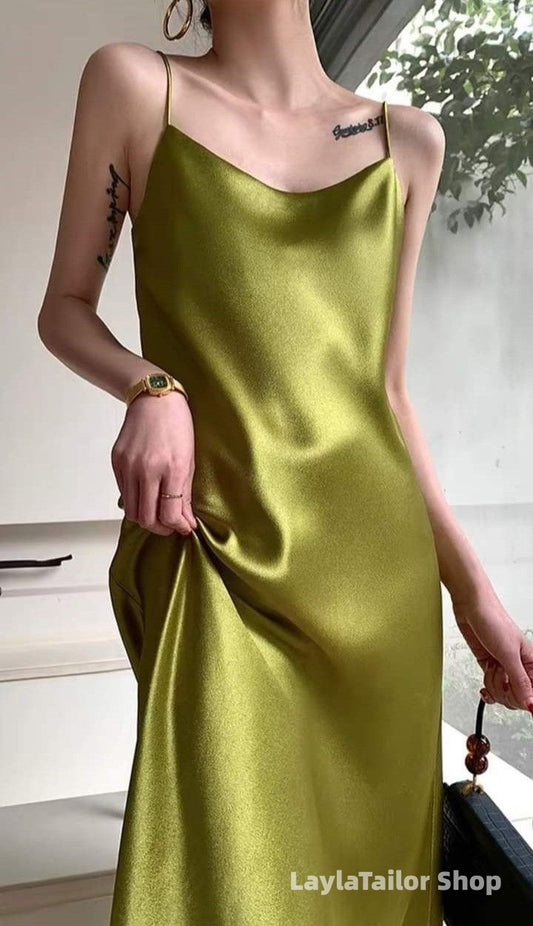 Green Sheath Long Prom Dresses Spaghetti Straps Night Cocktail Dress,LTP4526