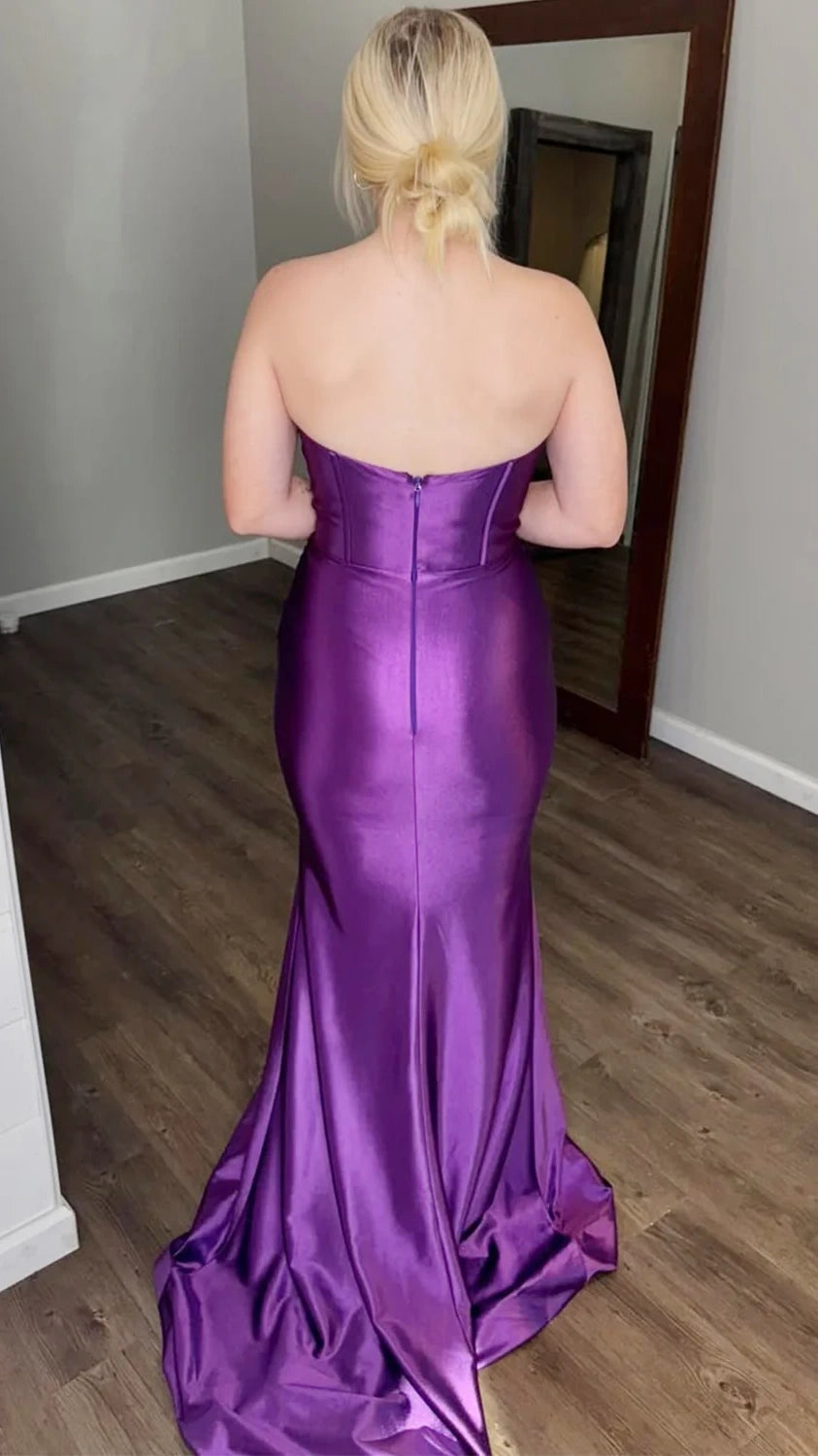 Green Sweetheart Mermaid Prom Dresses With Split,LTP4226