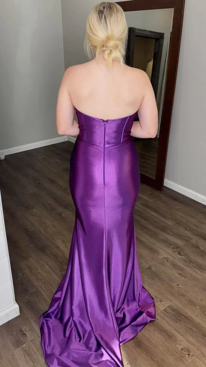 Green Sweetheart Mermaid Prom Dresses With Split,LTP4226