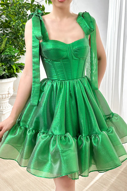 Green Sweetheart Organza Homecoming Dresses A-Line Party Gown, LTP3202