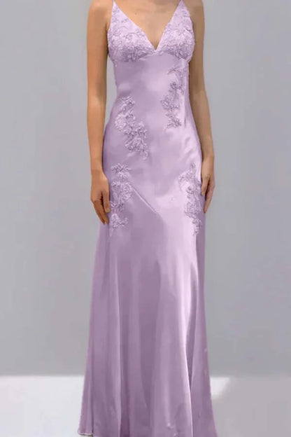 Green Mermaid V Neck Appliques Satin Open Back Long Prom Dress Outfits,LTP4433
