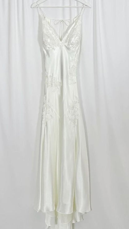 Green Mermaid V Neck Appliques Satin Open Back Long Prom Dress Outfits,LTP4433