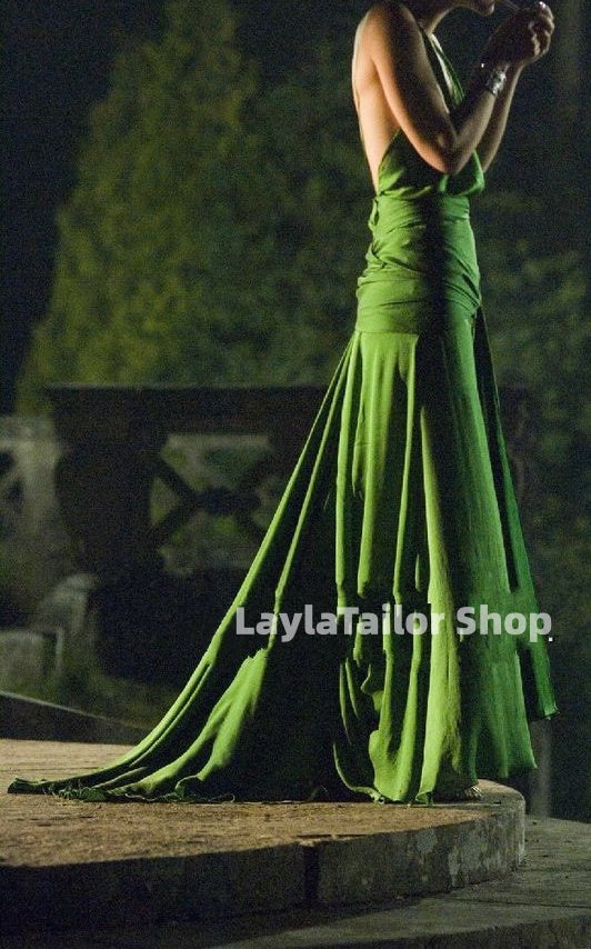 Green V-Neck Party Dresses Backless Celebrity Prom Dress,LTP4506