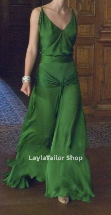 Green V-Neck Party Dresses Backless Celebrity Prom Dress,LTP4506