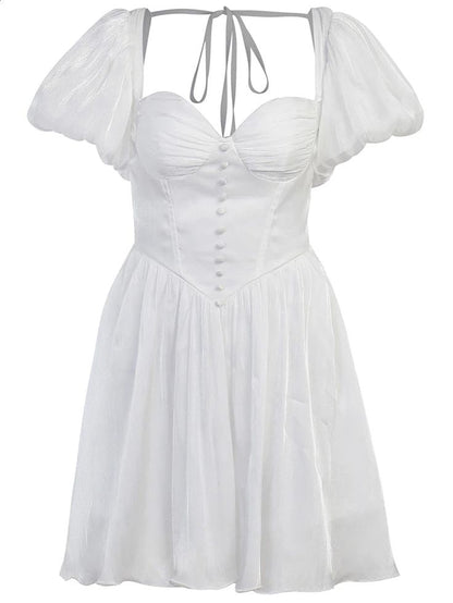 Hand Made White Chiffon A-Line Homecoming Dresses, LTP3138