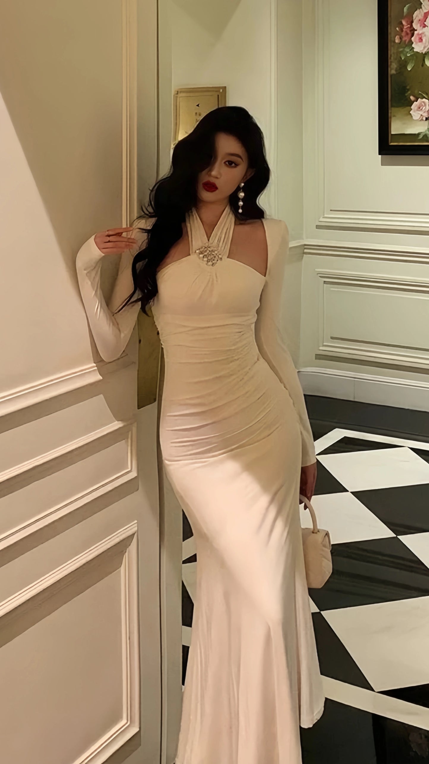 High Quality Italian Satin Mermaid Prom Dresses Bodycon Office Lady Outfits,LTP3977