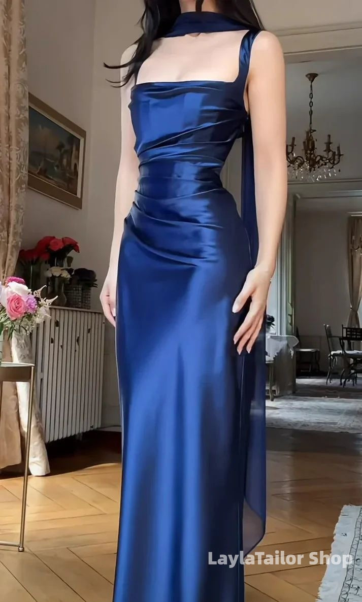 High Quality Sheath Long Prom Dresses Satin Evening Party Dress,LTP4522