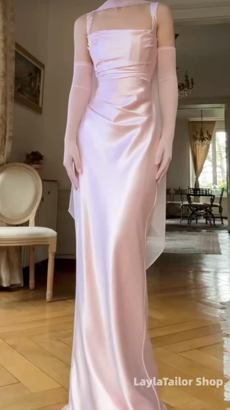 High Quality Sheath Long Prom Dresses Satin Evening Party Dress,LTP4522