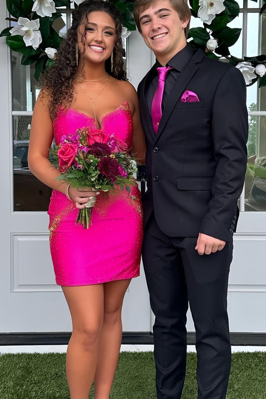 Hot Pink Bodycon Homecoming Dresses, LTP3379