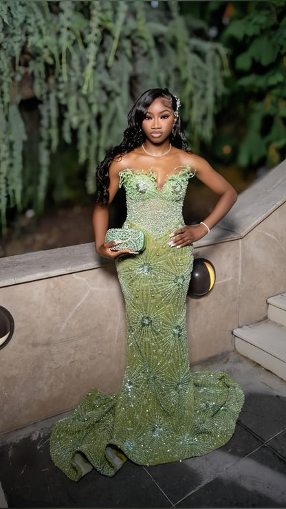 Hot Saling Luxury Beading Prom Dresses Sparkle Mermaid Evening Party Gown,LTP4123