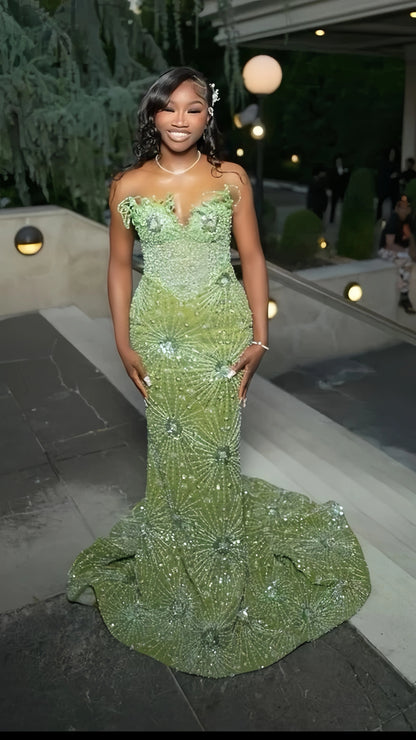 Hot Saling Luxury Beading Prom Dresses Sparkle Mermaid Evening Party Gown,LTP4123