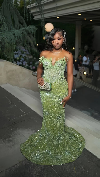 Hot Saling Luxury Beading Prom Dresses Sparkle Mermaid Evening Party Gown,LTP4123